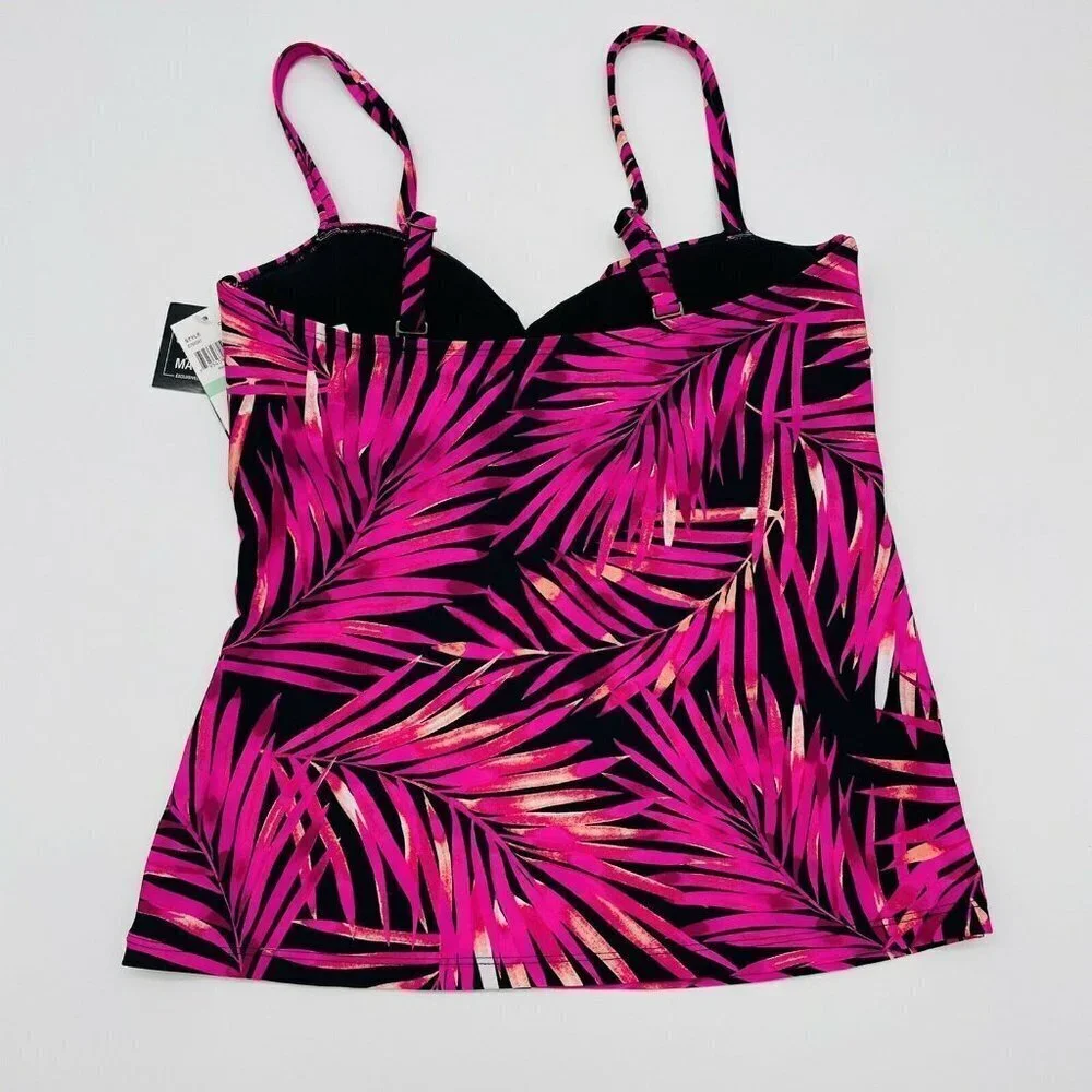 Island‎ Escape Womens Size 6 Beach Bound Tahiti Printed Tankini Top Pink 796